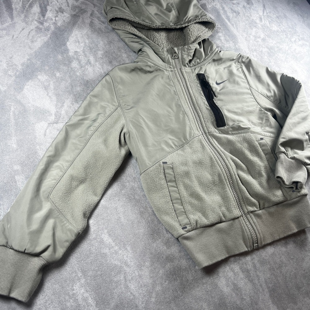 Nike City Utility EasyOn Therma-FIT Jacket Youth Small Green Full Zip Hooded